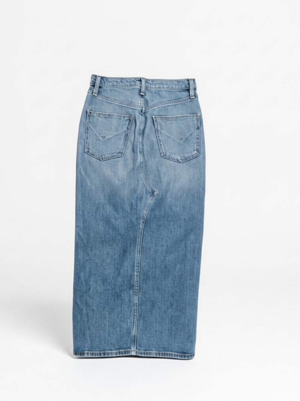Hudson Reconstructed Denim Maxi Skirt with Front High Slit Womens 26 Waist - Picture 3 of 13